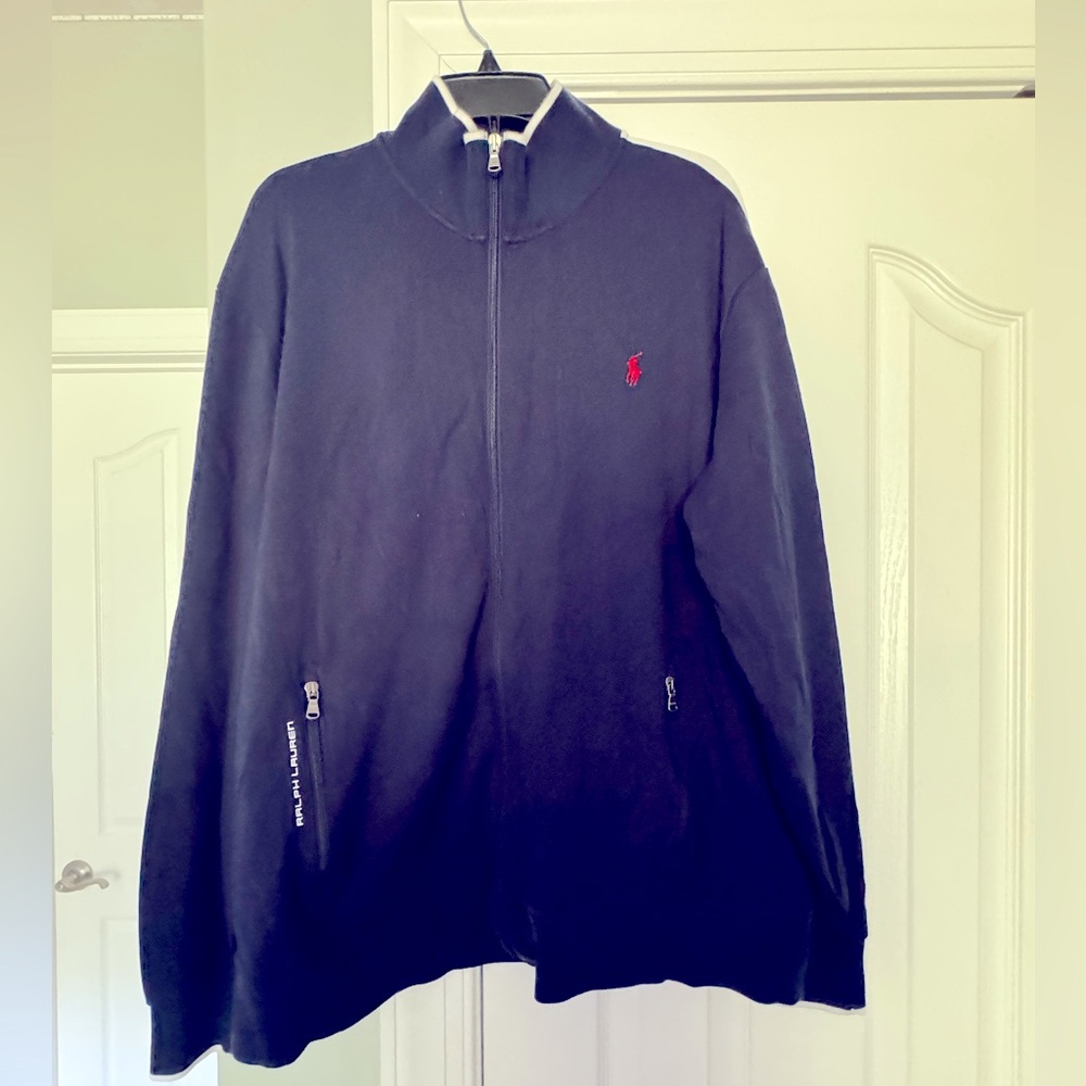 Men’s blue XXL zip up Polo jacket, good condition